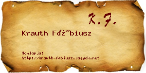 Krauth Fábiusz névjegykártya